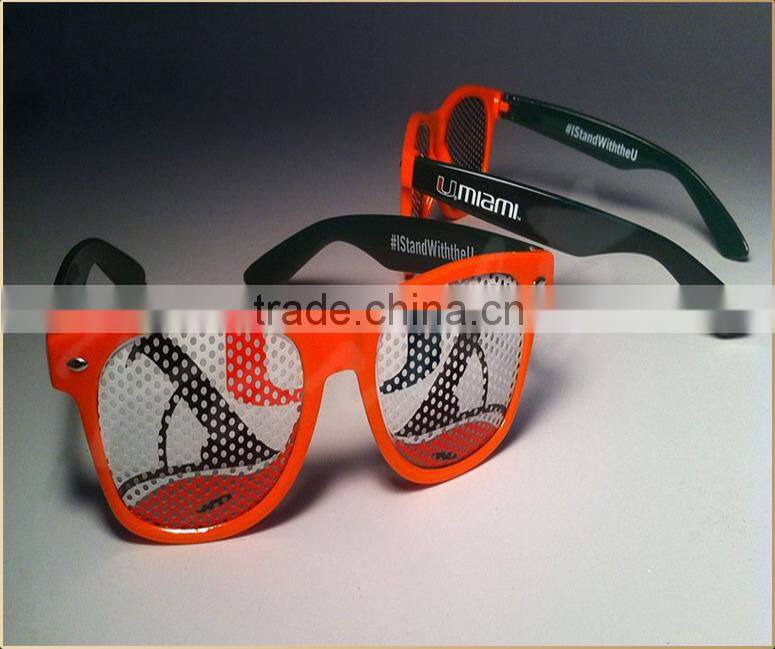 Nightclub promo pin hole sunglasses with custom logo print