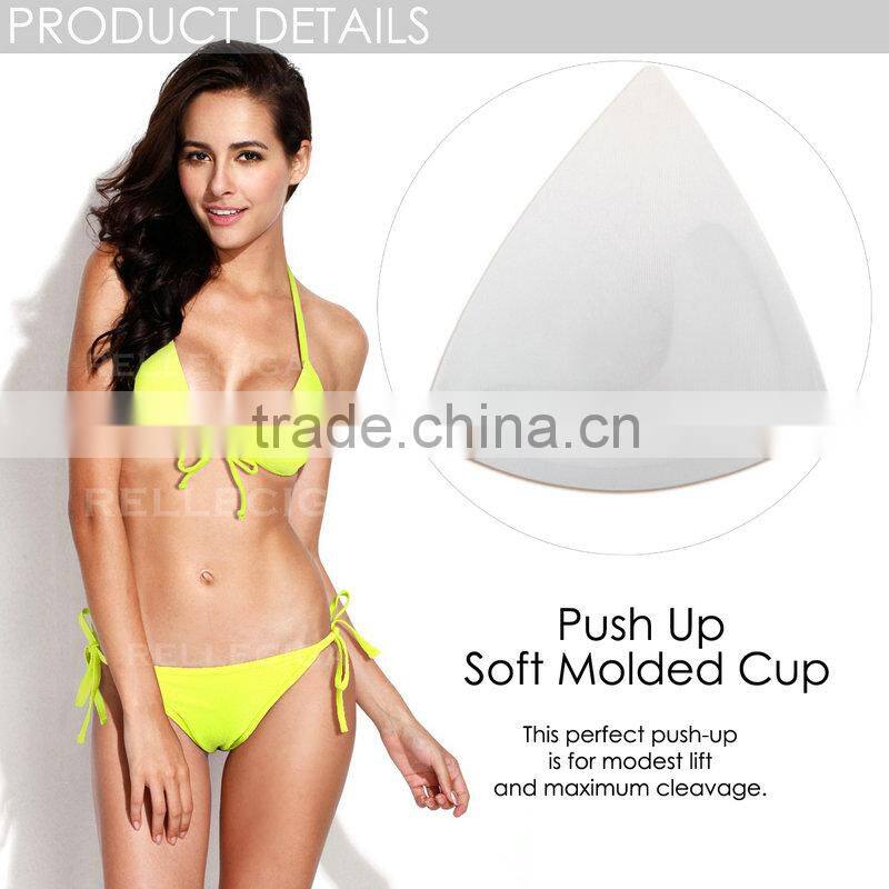 2016 RELLECIGA Neon Yellow Push-up Triangle Top Swimwear with Adjustable Halter Strap & Brazilian Cut Scr