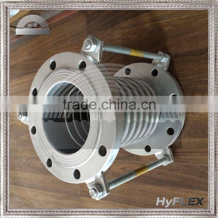 Metal bellows expansion joint with flange ends