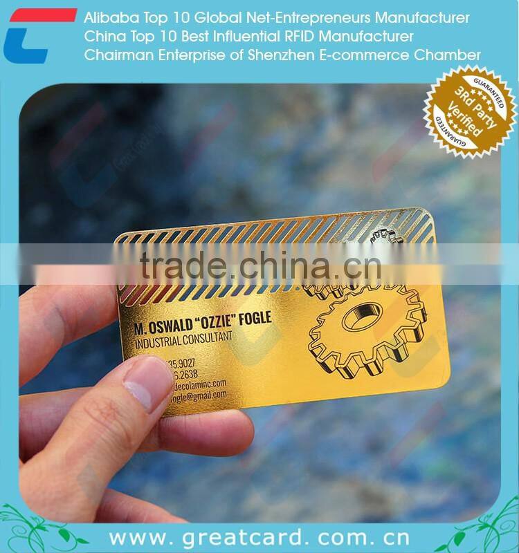 Offset printing metal business card, engraved metal cards