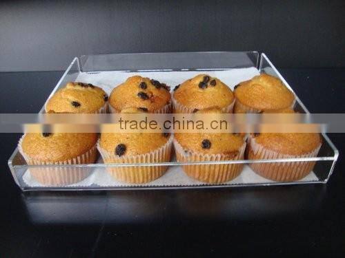 elegant clear acrylic cupcake display trays,acrylic food display tray,plexiglass food display tray manufacturer