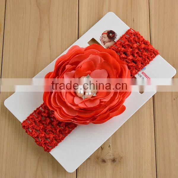 handmade knit crochet flower headband, hand wide crochet headbands