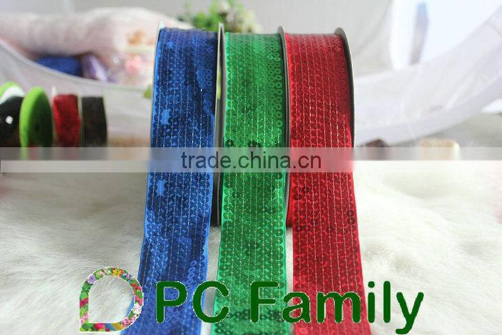 1.5 inch round sequin grosgrain ribbon