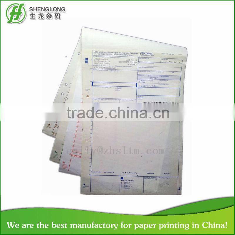 (PHOTO) black copy image 3-ply business form with or without hole