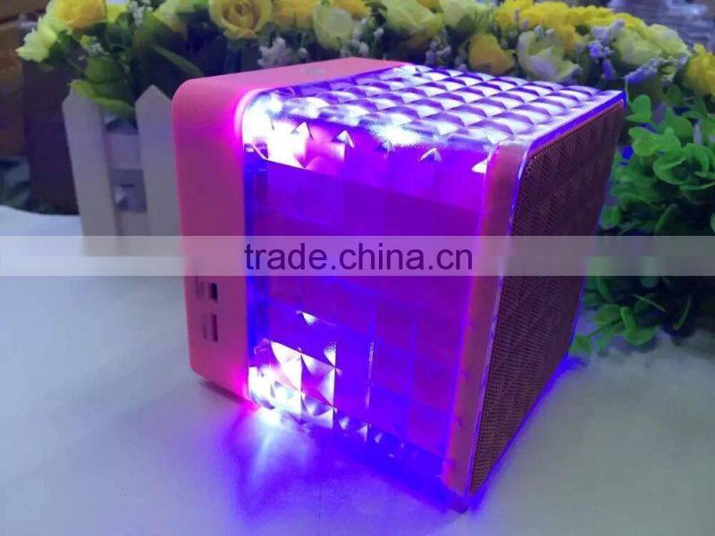 Bluetooth Luminous Tf Card Mini Speaker Stereo Subwoofer Color Lights Handsfree Style Bluetooth Speaker
