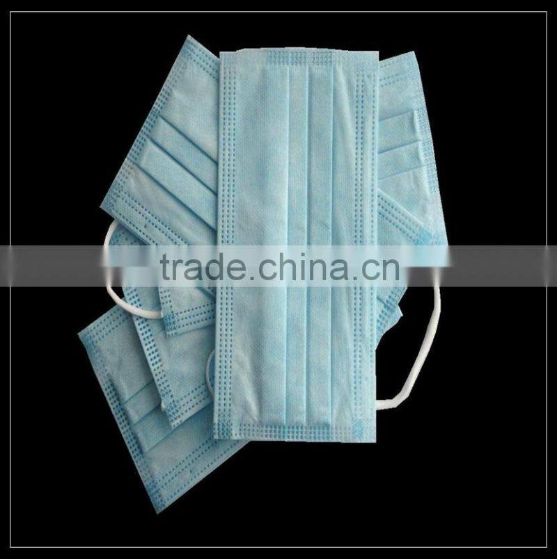 3ply blue disposable non-woven medical/laboratory face mask
