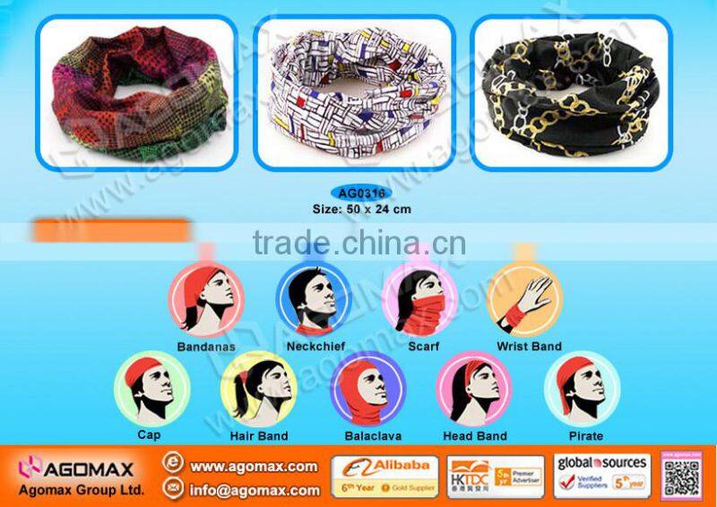 High quality business gift colorful custom seamless tube headwear