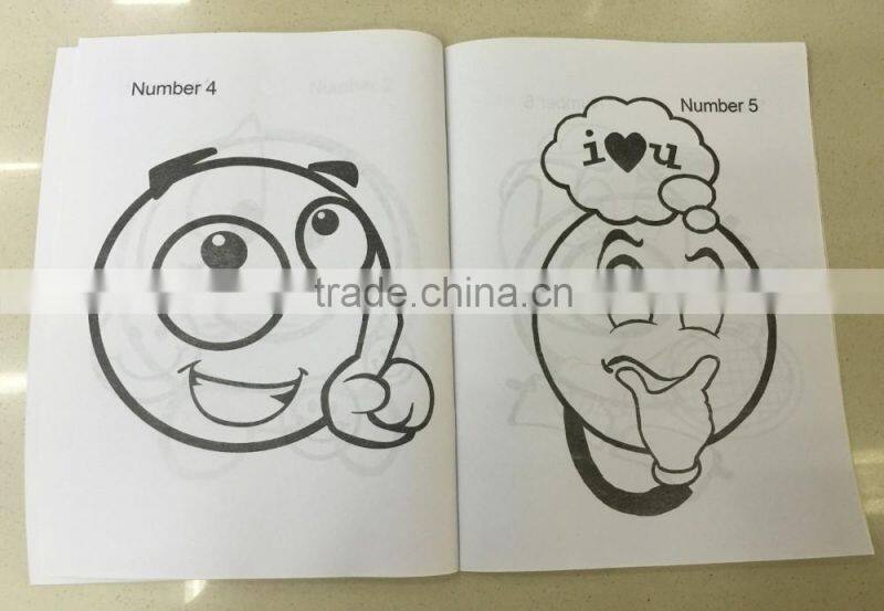 2016 new-model eco-friendly high quality child cartoon color filling book
