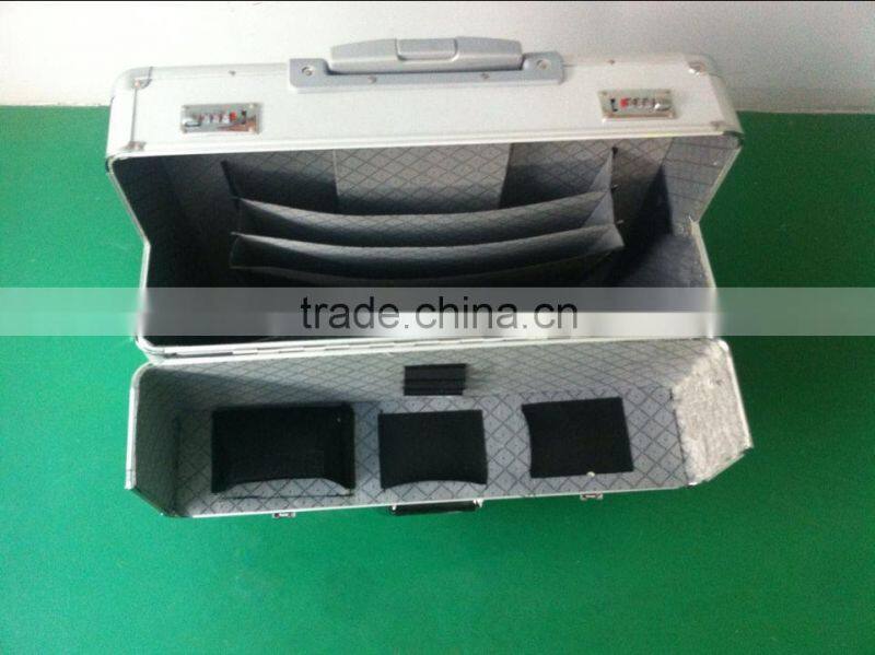 fashion custom design with coded lock aluminum trolley case