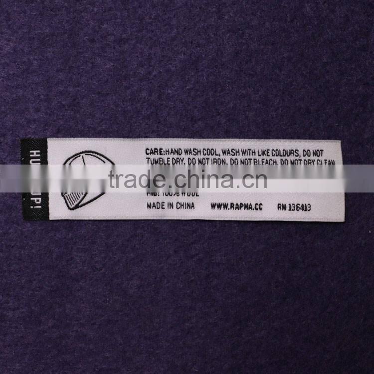 2016 High Quality Clothing Label Manufacturer For Custom Woven Silk Labels
