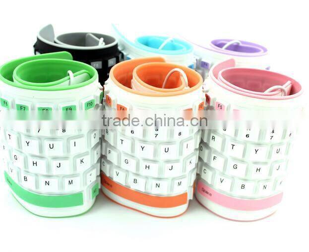High quality corlorful silicone keyboard/folding silicone keyboard/portable keyboard