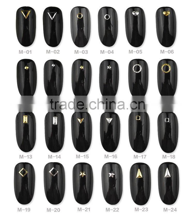 2016 new style gold and silver Hollow design 3D nail metal decoration Jewelry 3D Nail Design
