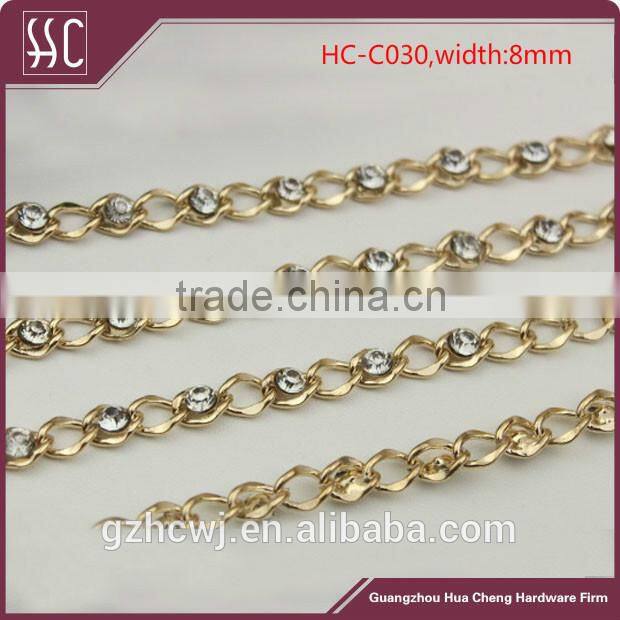 shiny diamond metal chain, metal handbag chain, Guangzhou metal chain