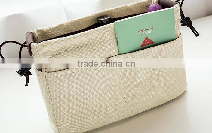 Large Capacity Canvas Bag Inside Bag Drawstring Design