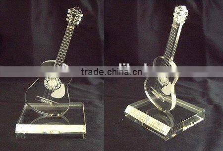 Clear acrylic guitar trophy