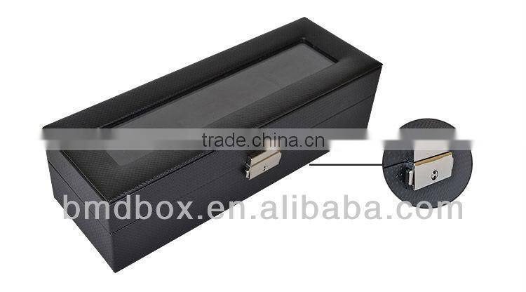 luxury black 5 slots leather watch travel case