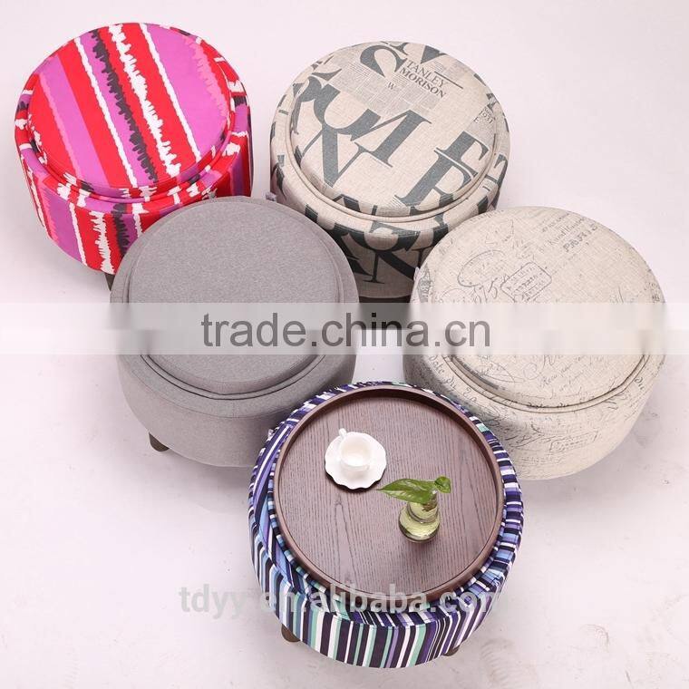 TDC-507-3 QVB JIANDE TONGDA Living storage Ottoman with Tray Table coffe table round storage ottoman STORAGE