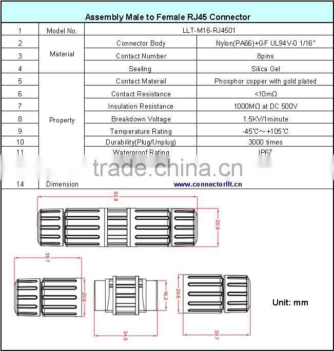 rj45 male to female connector