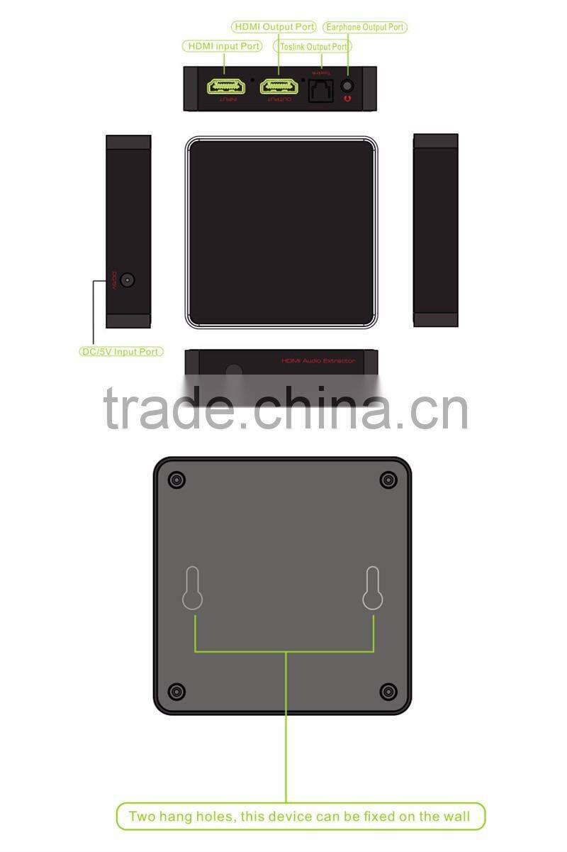 LINK-MI LM-HH02-Audio 1 Port HDMI input, 1 Port HDMI output and Audio Exctract Support HDMI2.0, HDCP2.2