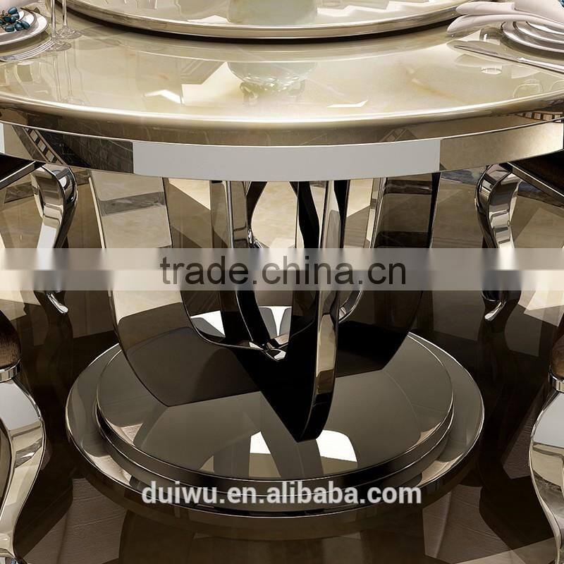 Factory wholesale modern round 201 stainless steel restaurant dining table