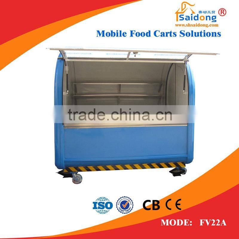 Best designed mobile food cart with big wheels and window for sale