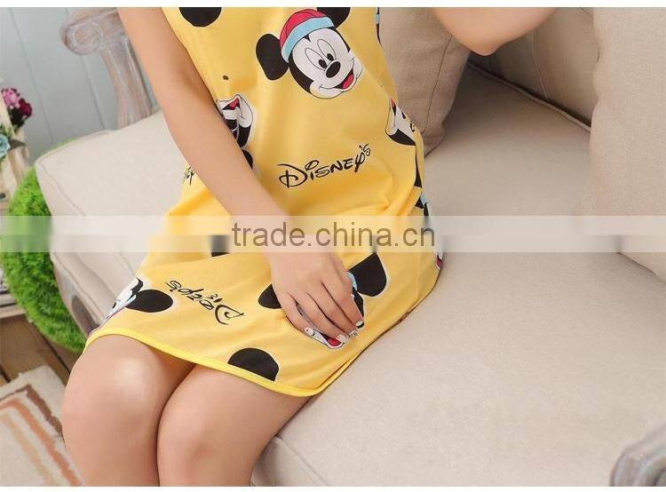 Lovely cultivate one's morality nightgown with short sleeves in summer