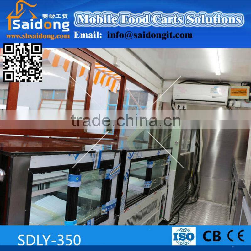 CE approval Big capacity mobile kitchen truck-mobile vintage food van for design