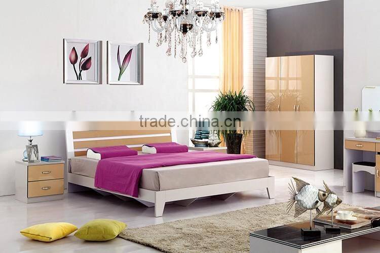 modern simple design high gloss bedroom set furniture with uv panel