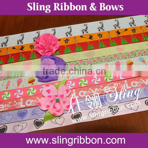 Fancy Butterfly Pattern Grosgrain Ribbon