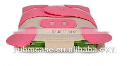 Red Color 7.9 inch Wool Felt Tablet Case Cute Cartoon Pig Bag Tablet Sleeve Tablet Pouch