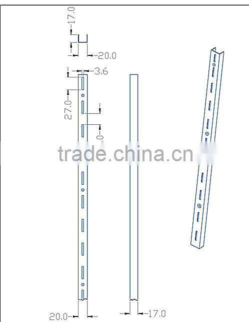 Shelves Components AA column Square Pipe Slotted Upright