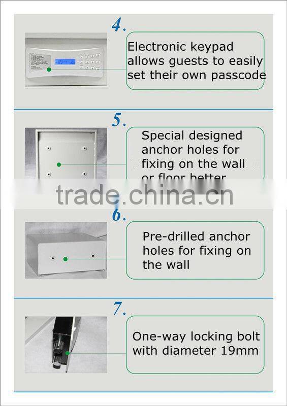 2013 new product LCD digital hotel safe box in promotion/laptop safe
