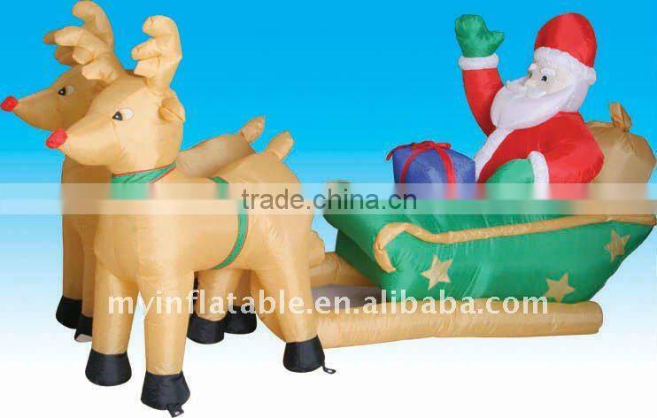 inflatable santa and reindeer