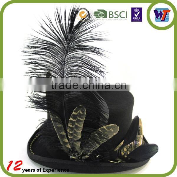 Black Fancy Vintage Steam Punk Top Hat Cosplay Hat Men Headwear