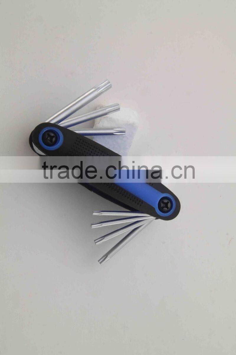 7Pcs folding Torx key wrench set with rubber grip