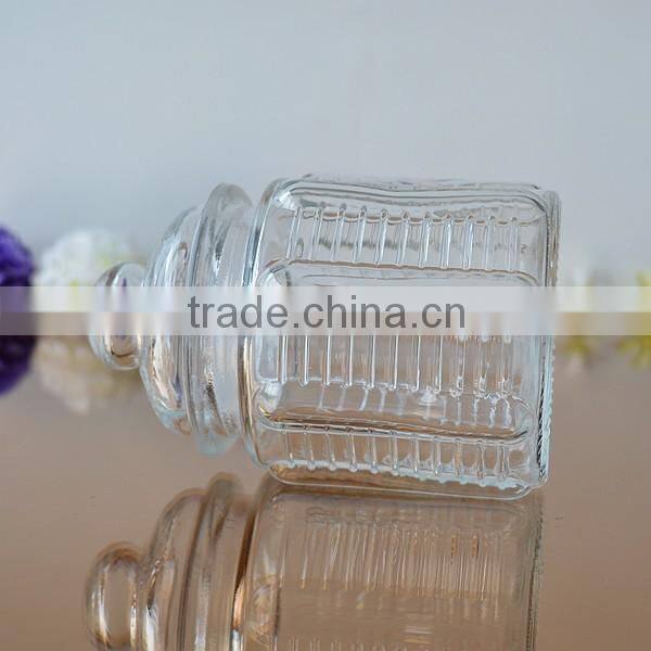 Storage glass jars with glass lid different style