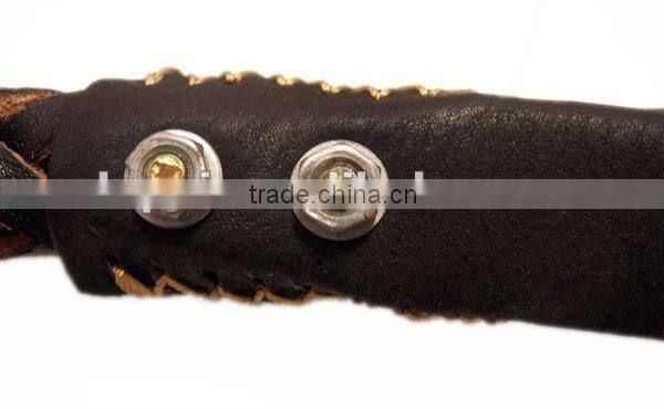 2012 Stylish Strong Round Braided Genuine Leather Dog Chain Leashes