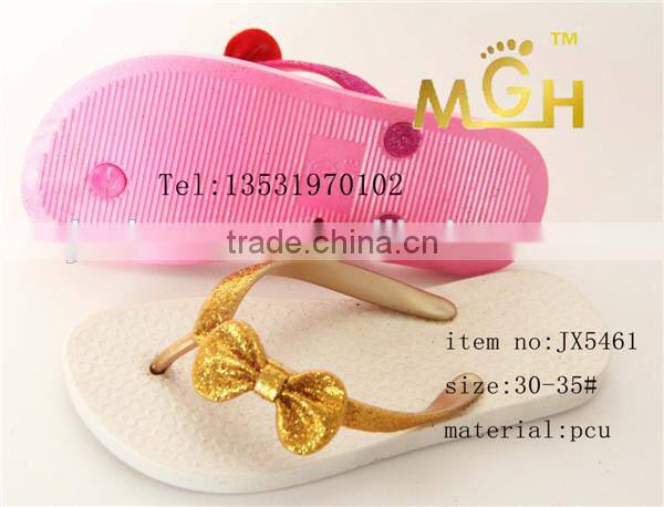 bling color butterfly decorated pcu kids slipper