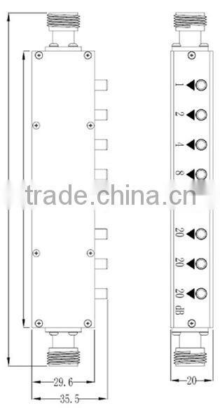 700 MHZ to 2.5 GHZ 5 Watts Variable Pushbutton Step Attenuators, Key-Press Attenuator
