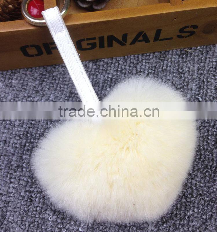 wholesale for handbag heart rabbit fur keychains