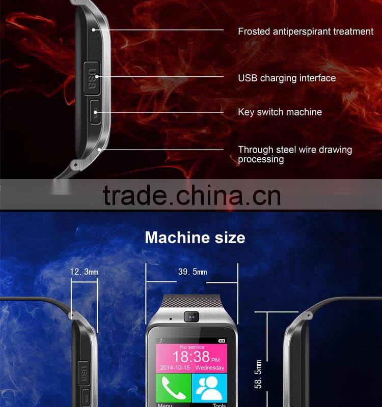 GV18 Smartwatch Bluetooth Sport Fitness Pedometer Camera Clock Bracelet Touch Screen Smart Watch Android Mobile Cell Phone