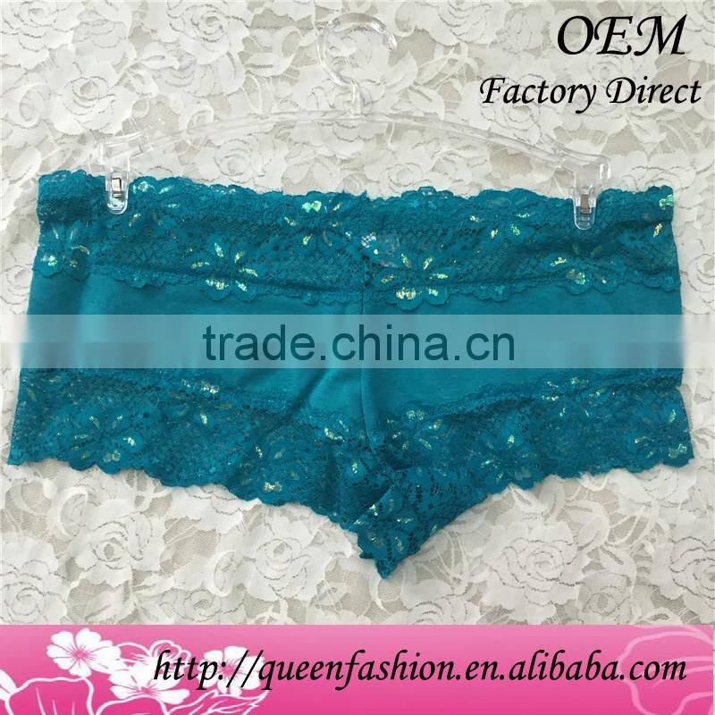 Popular comfortable boyshort women lace hipster hot wet panties