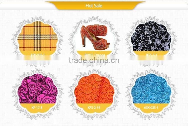 Unique design african wax prints fabric 6 yards with african guipure lace fabric NNL-001