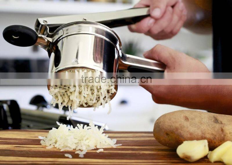Large hand Stainless Steel Mash Potato Ricer Masher/ Fruit Press With Soft Touch Handles