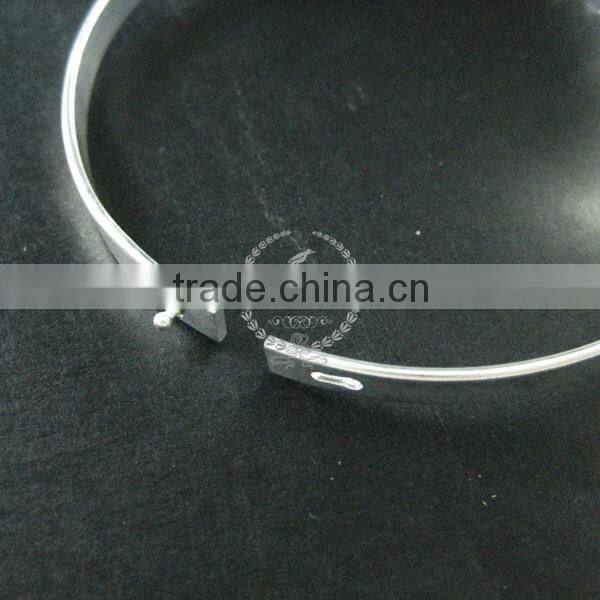 65mm diameter silver plated brass feather bangle DIY bracelet jewelry supplies findings 1900104