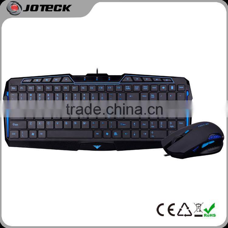 Multimedia wired ultra-thin backlit keyboard mouse combo for office----JMK03