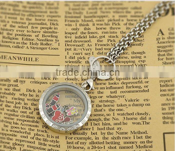 New arrival stainless steel waterproof pendant locket,screw engraved triangle floating