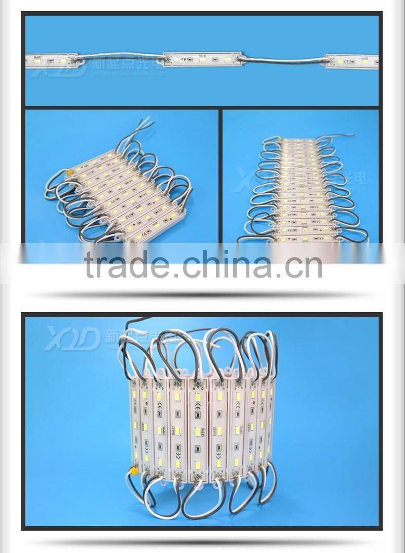 XQD cheapest LED module Epistar smd 5730 5630 leds 3Pcs Led 0.72W led module pixel lights single RGB color