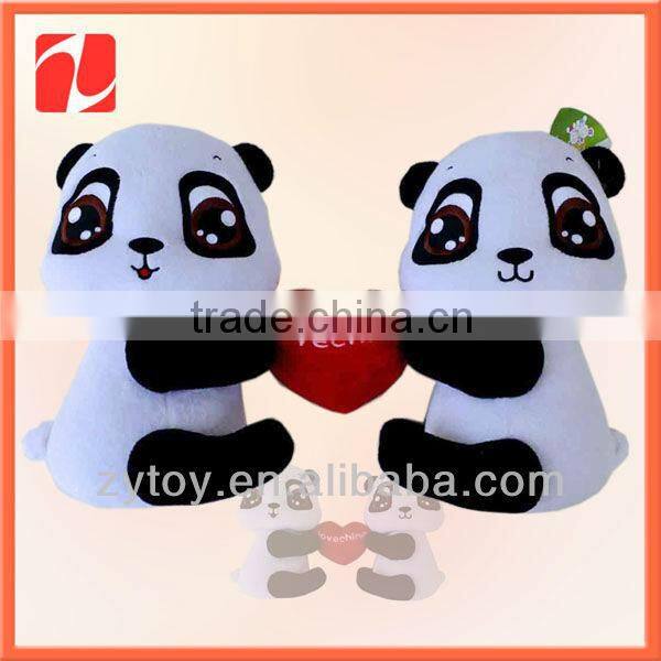 Panda plush toy with bamboo