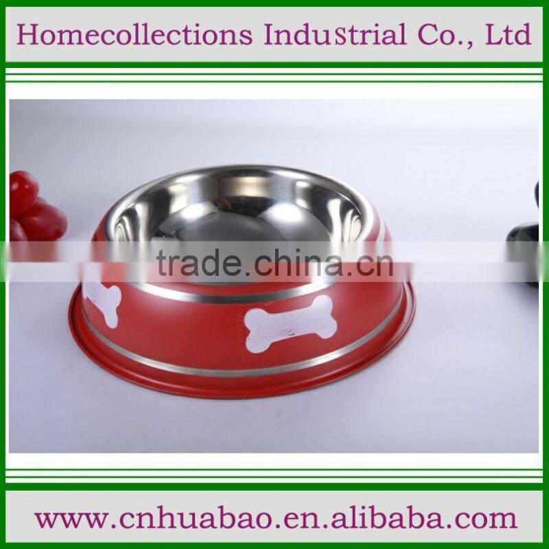 2015 new design stainless stee pet bowl/dog feeder/pet feeder with melamine cover pet premium